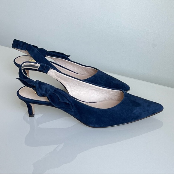 Louise et Cie Navy Suede Slingback Size 8.5 - Picture 3 of 13